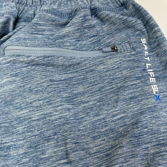 Salt Life SLX Brushed Performance Jogger Lounger Blue Sz L Unisex Drawstring - Picture 9 of 12